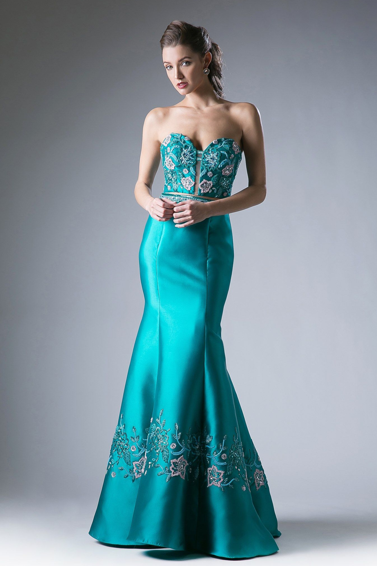 Beaded Satin Mermaid Gown-4