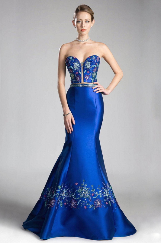 Beaded Satin Mermaid Gown-1