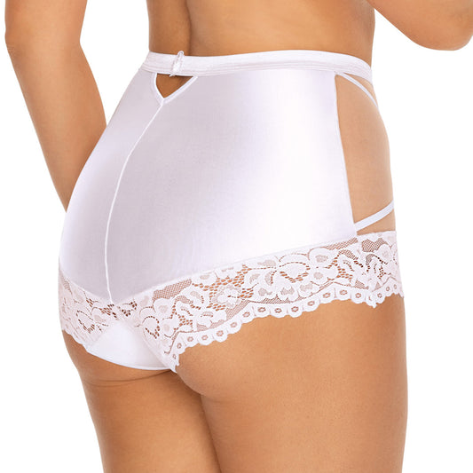 Sheer High-Waist Lace Boxer Brief Torfi White-1