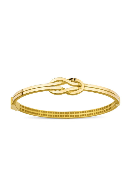 14ct Gold Gleaming Two Tone Love Knot Bangle-1