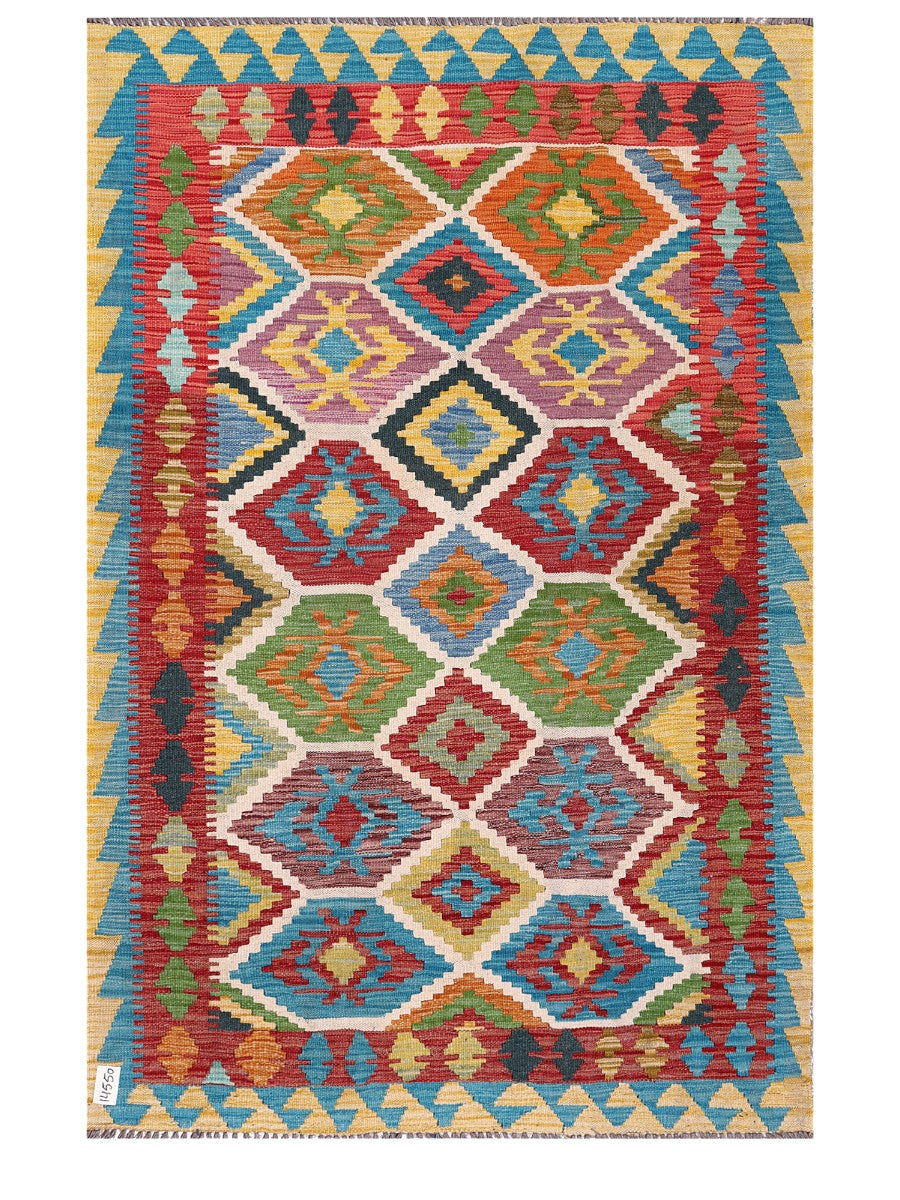 Maimana Afghanistan Kilim Rug - 188 x125 cm
