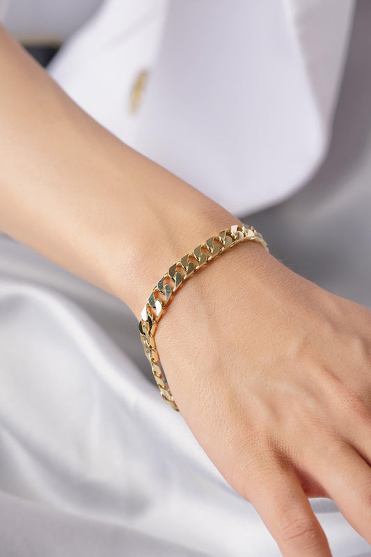 14ct Gold Classic Curb Chain Bracelet-1