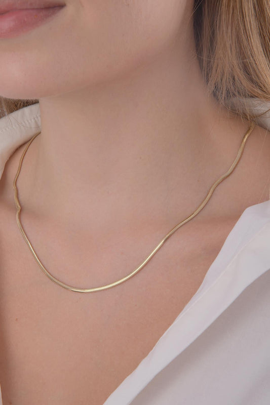 14ct Gold Classic Snake Chain Set (Bracelet - Chain)-1