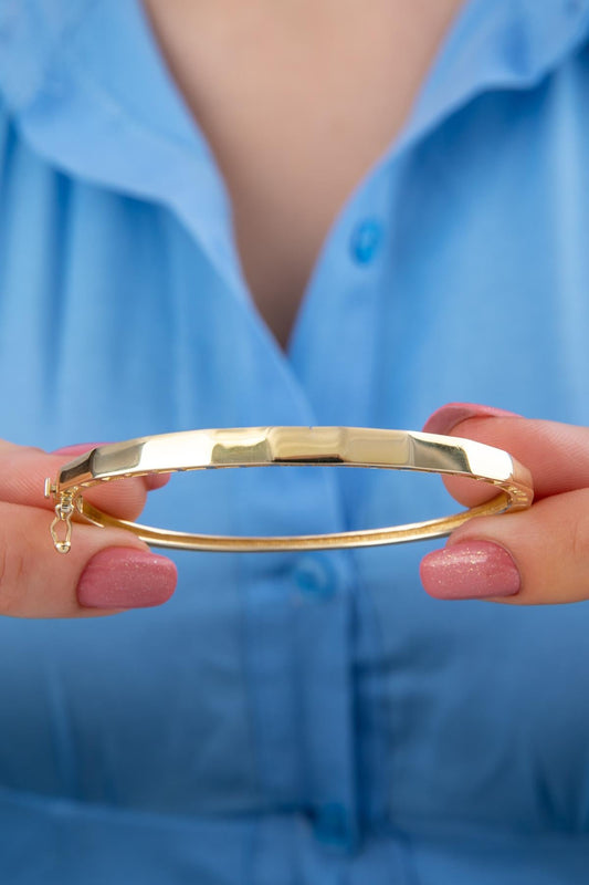 14ct Gold Cube Bangle-1