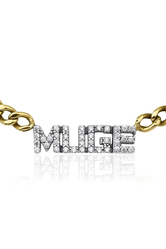 14ct Gold Diamond Personalized Name Necklace-1