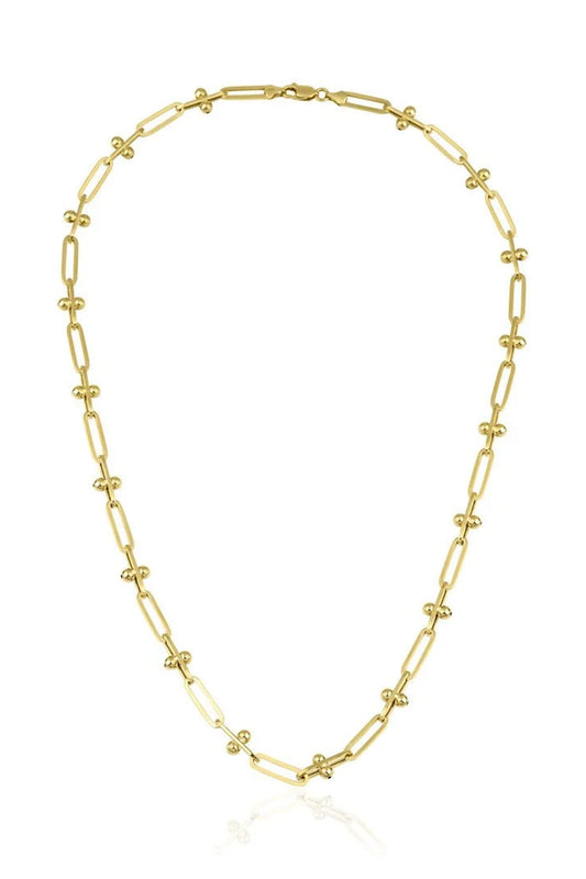 14ct Gold Fine Bauble Paperclip Chain-1