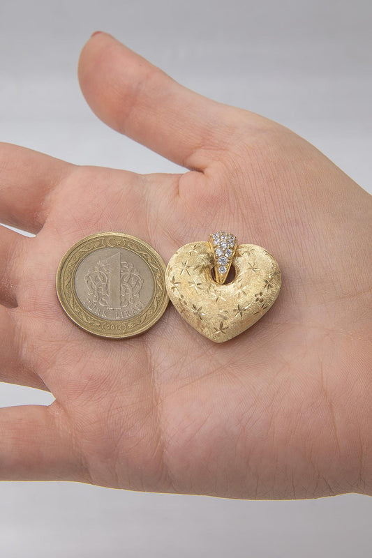14ct Gold Glowing Heart Pendant-1