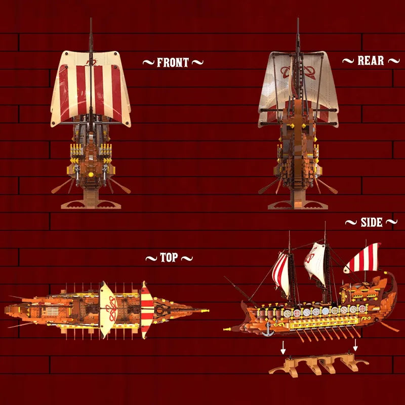 Ancient Viking Warship 2072pcs