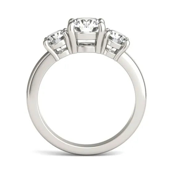 3 CTW AGI Certified Lab Grown Diamond (G-VS) Three Stone Engagement Ring in of 14K Gold-4