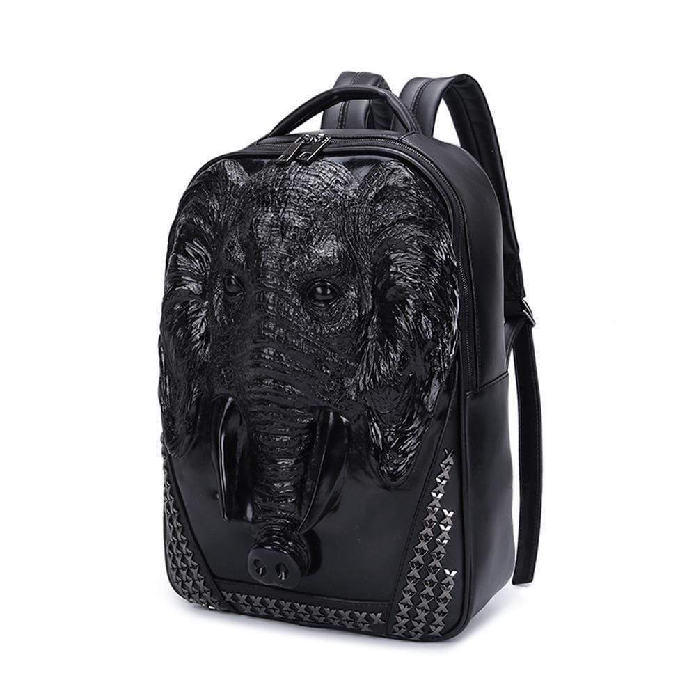 3D Elephant Backpack Studded Knapsacks Laptop Backpack-4