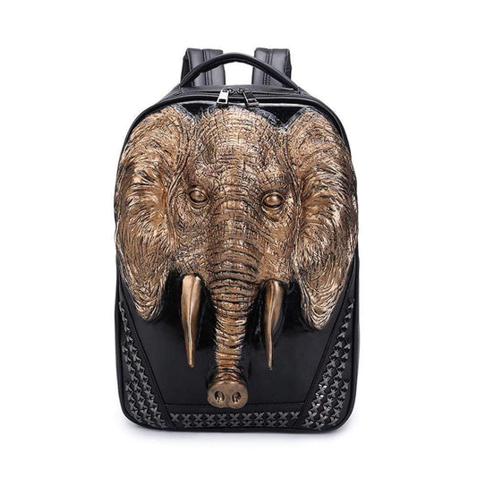 3D Elephant Backpack Studded Knapsacks Laptop Backpack-1