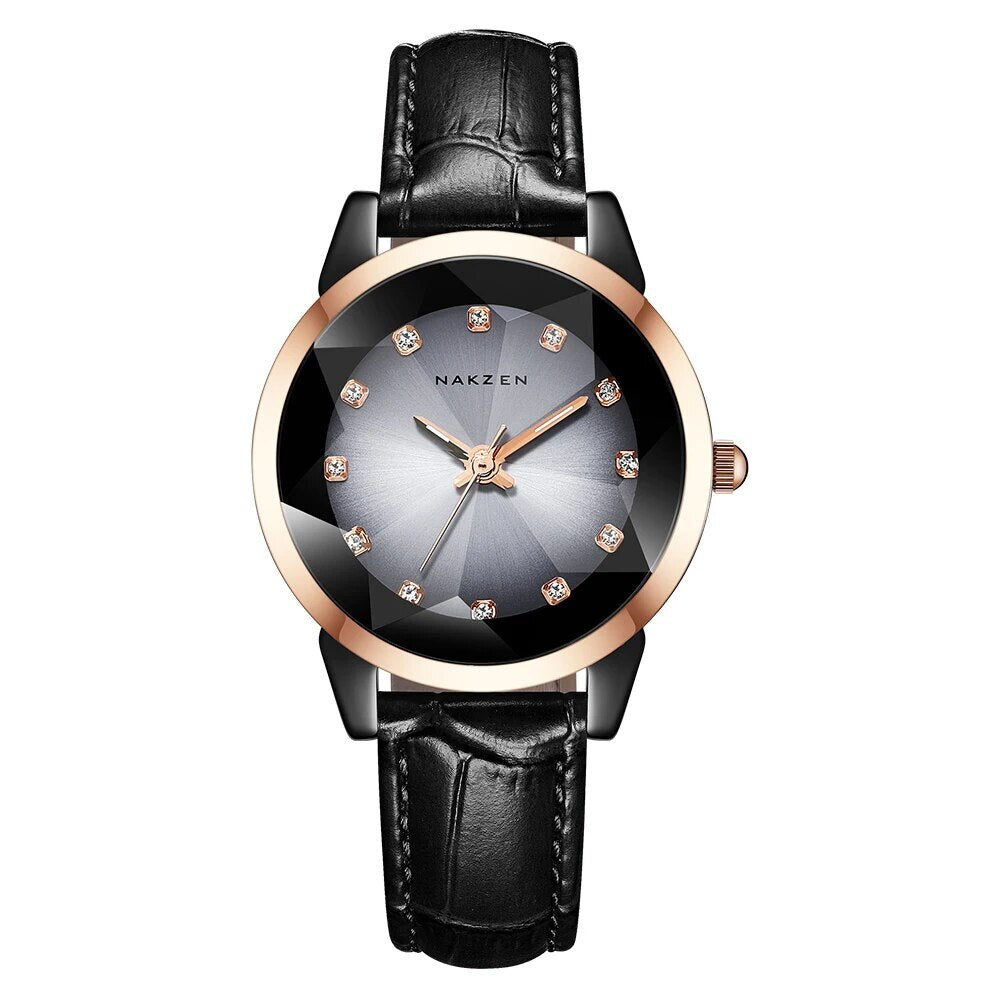 NAKZEN Women Watches Waterproof Black Ceramic Leather Luxury Fashion Ladies Quartz Watch Relogio Feminino Montre Femme 1027-7