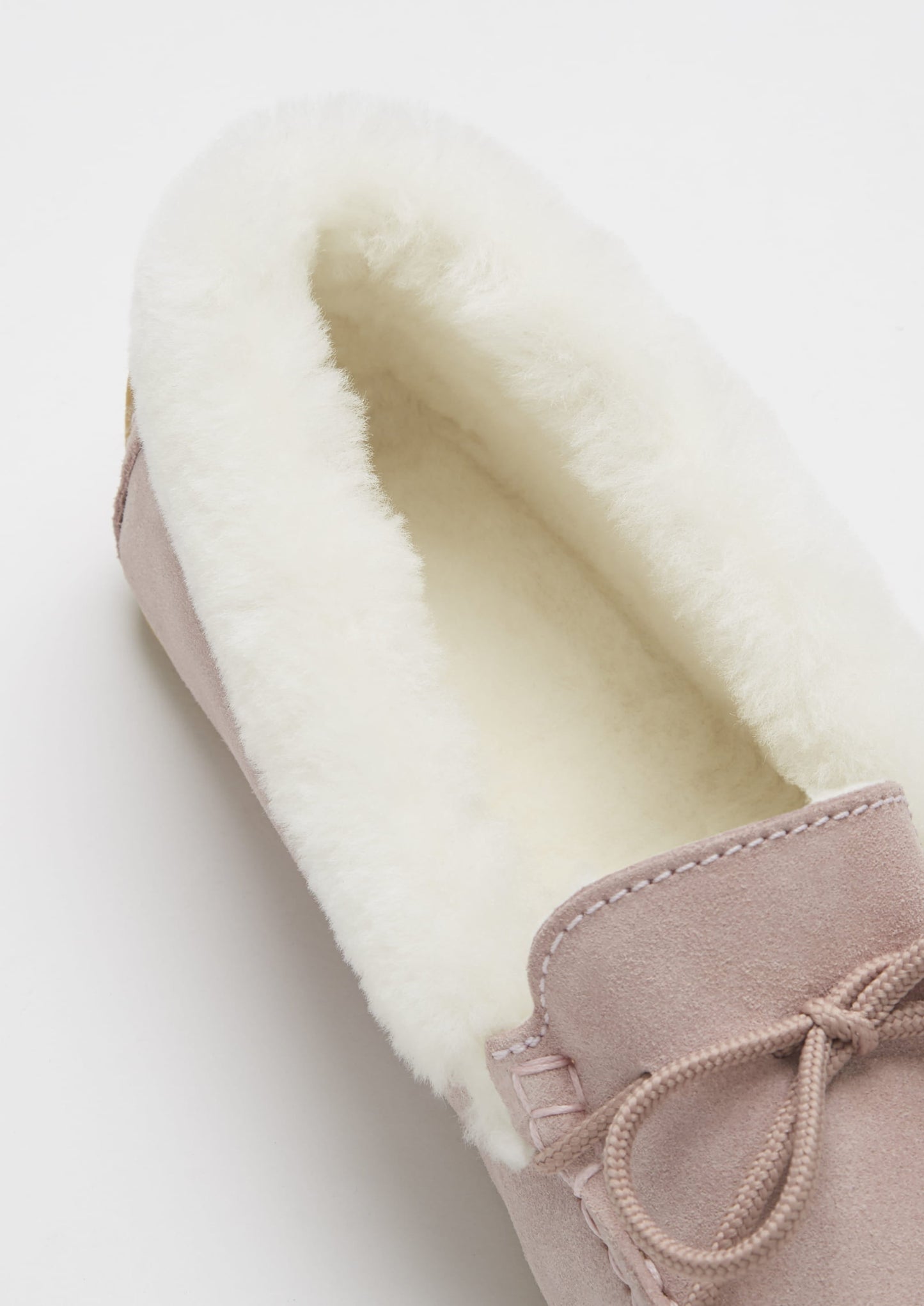Women's slippers, sheepskin, ice pink suede-4