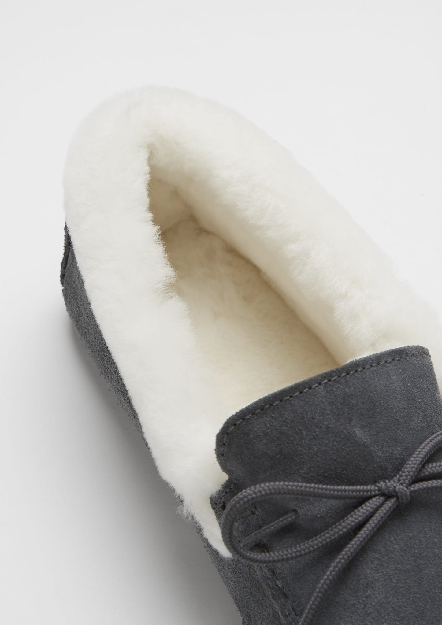Slippers, sheepskin, slate grey suede-4