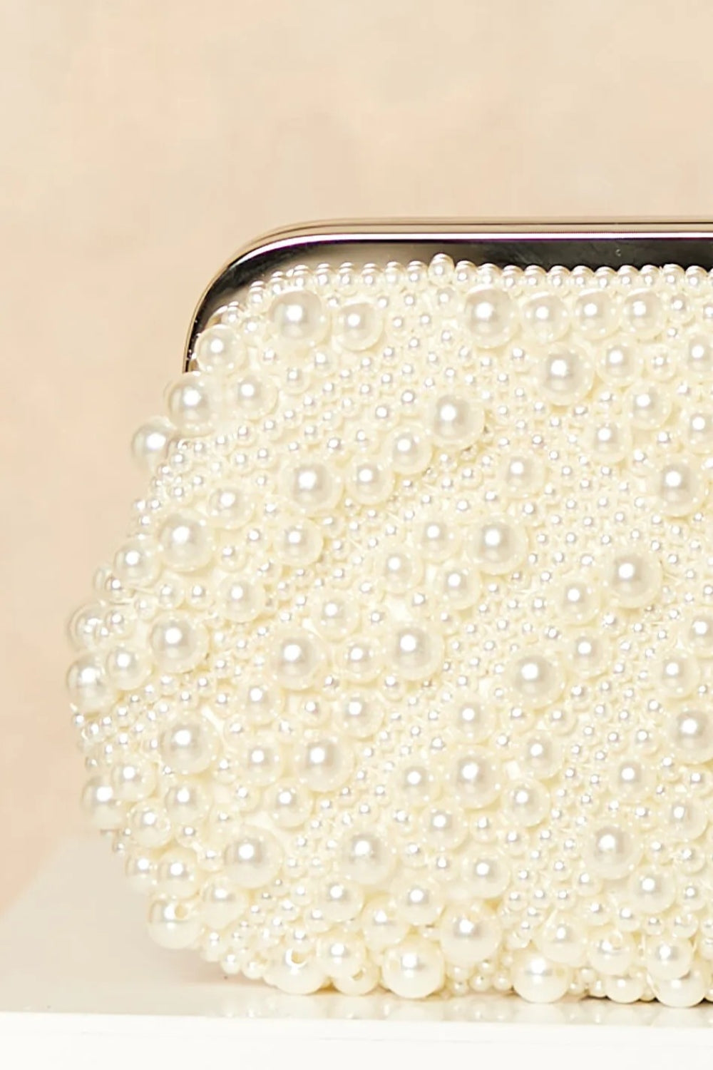 Ivory Pearl And Crystal Clutch Bag-4