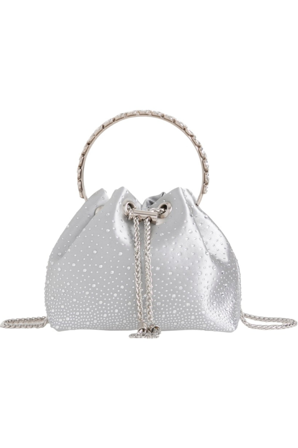 Silver Embellished Top Handle Evening Bag-2