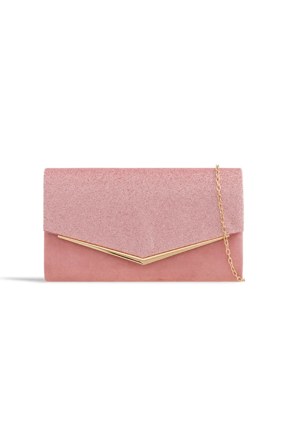 Blush Glitter Envelope Clutch Bag-1