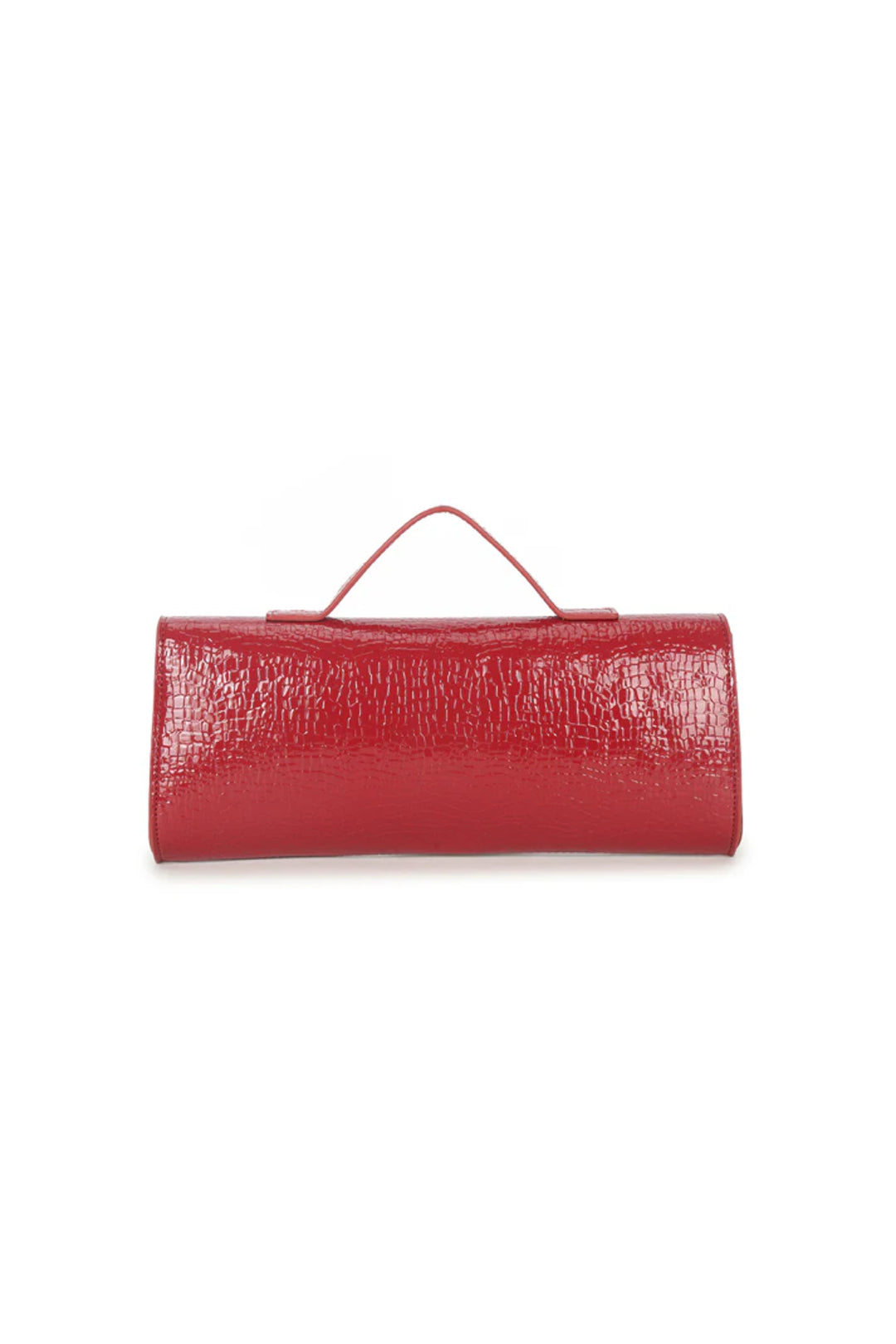 Red Croc Effect Clutch Bag-2