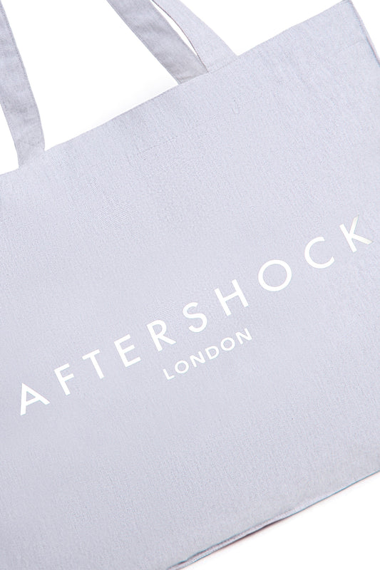 Silver Grey Logo Canvas Tote Bag-1
