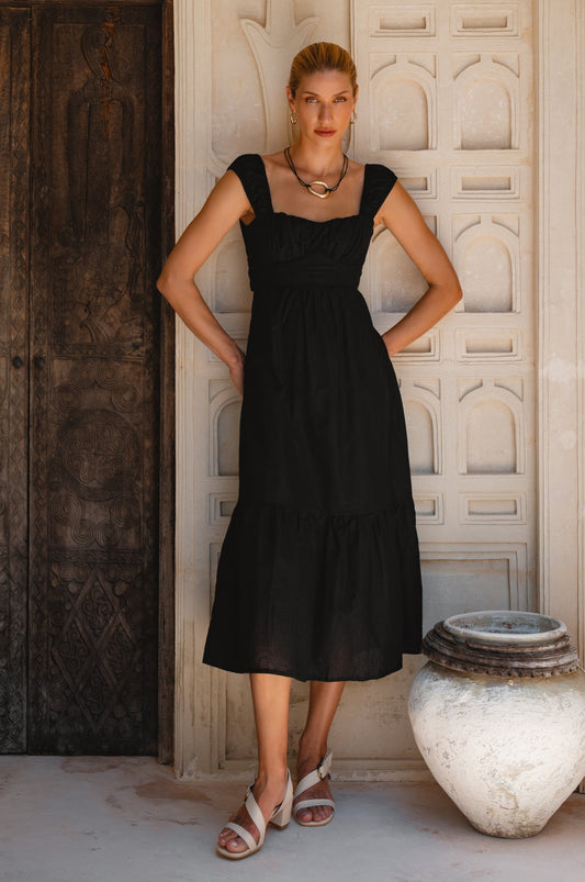Augusta Midi Linen Dress-1