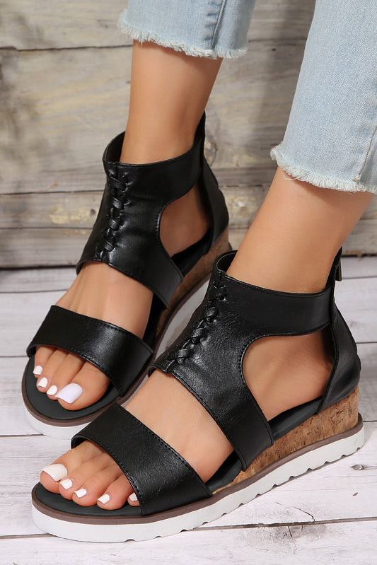 Nora Crisscross Hollowed Gladiator Sandals-1