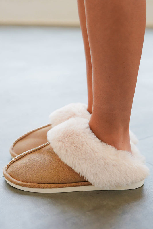 Molly Plush Suede Winter Home Slippers-1