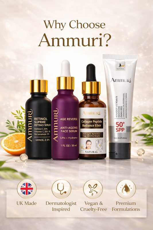Ammuri Anti Ageing Set Retinol Collagen Serum + SPF 50 Cream Wrinkle Repair Glow-1