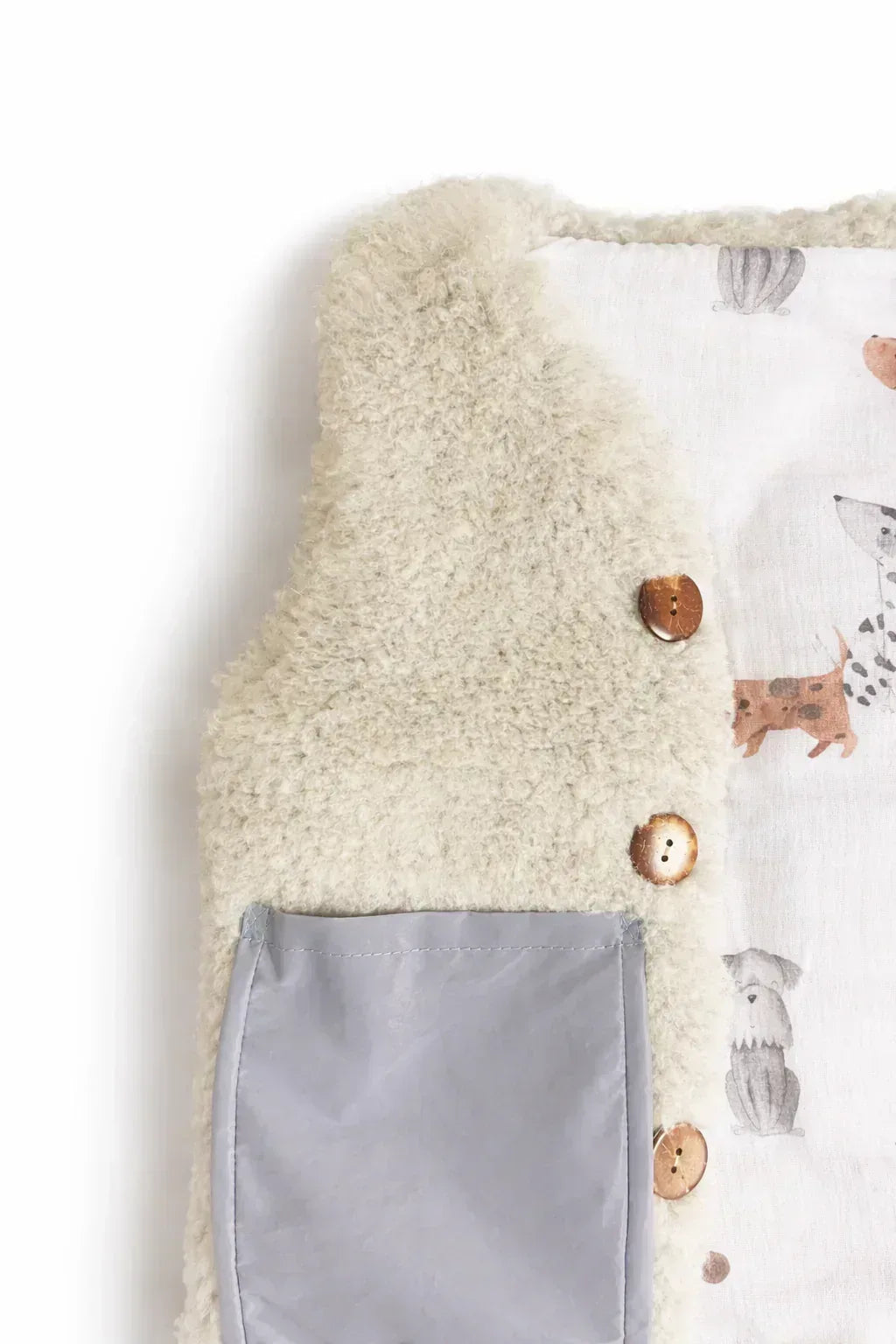 Baby/Kid Virgin Wool Vest - Grey-3
