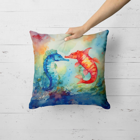 Seahorses Throw Pillow-1