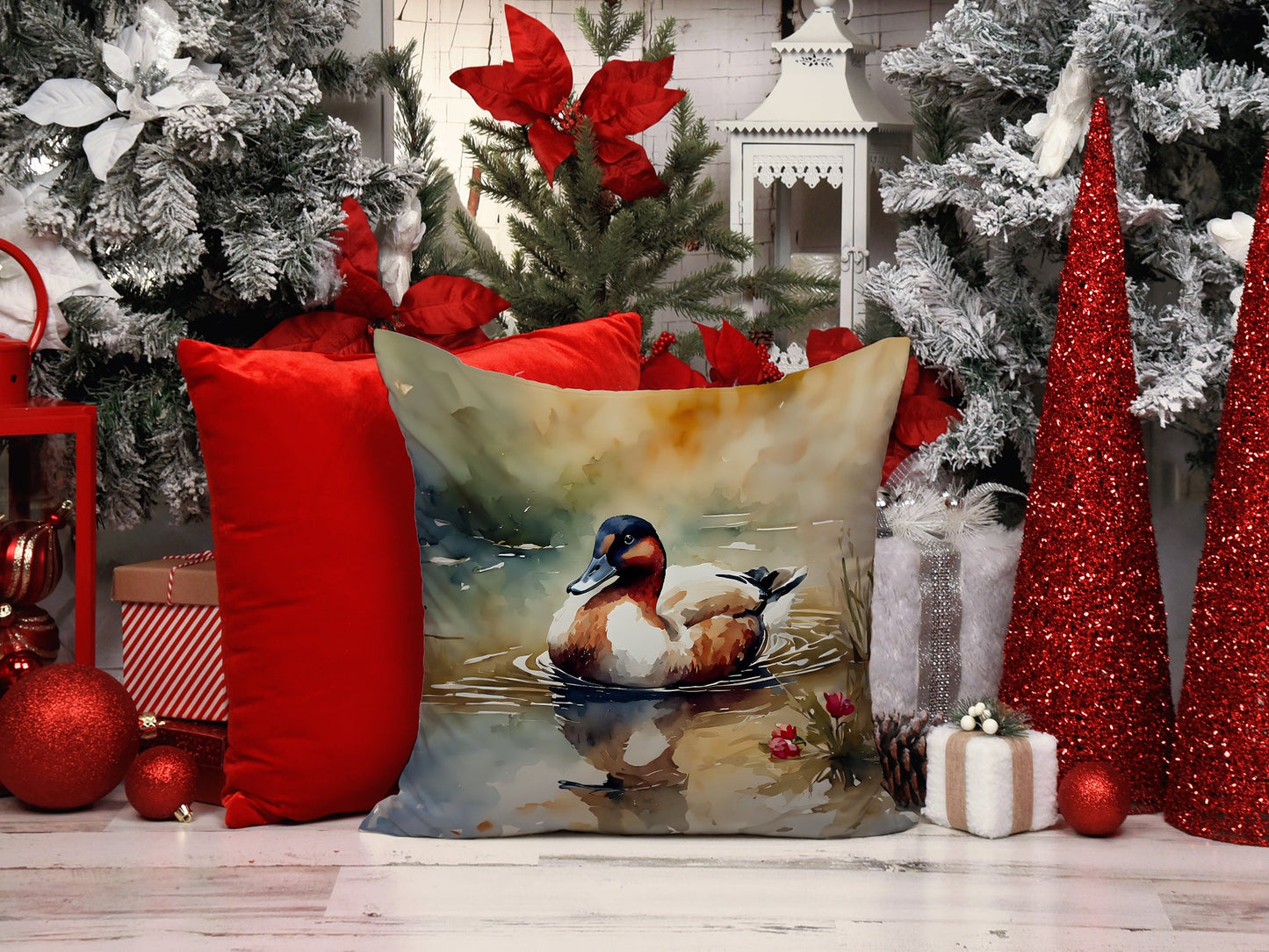 Canvasback Throw Pillow-4