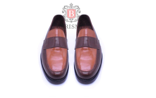 Houston | Two-Tone Brown Leather Loafers-1