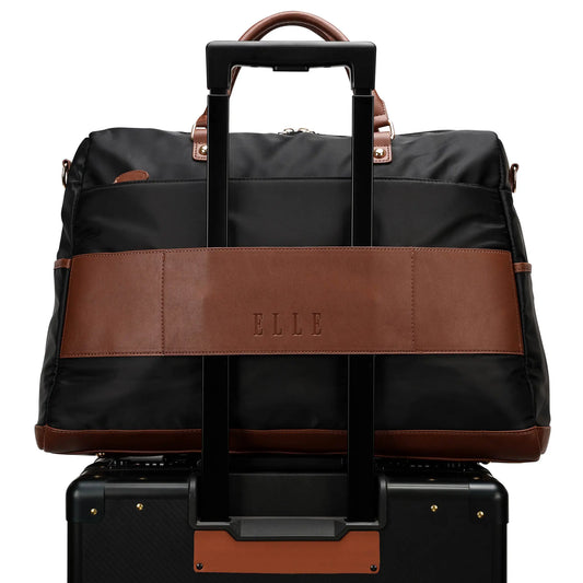 Luxe Journey 30L Twill and Vegan Leather Weekender Duffel Bag-1