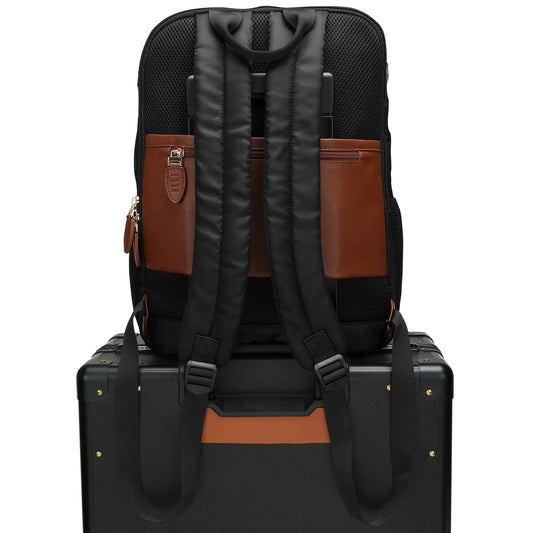 Luxe Journey 18L Twill and Vegan Leather Backpack-1