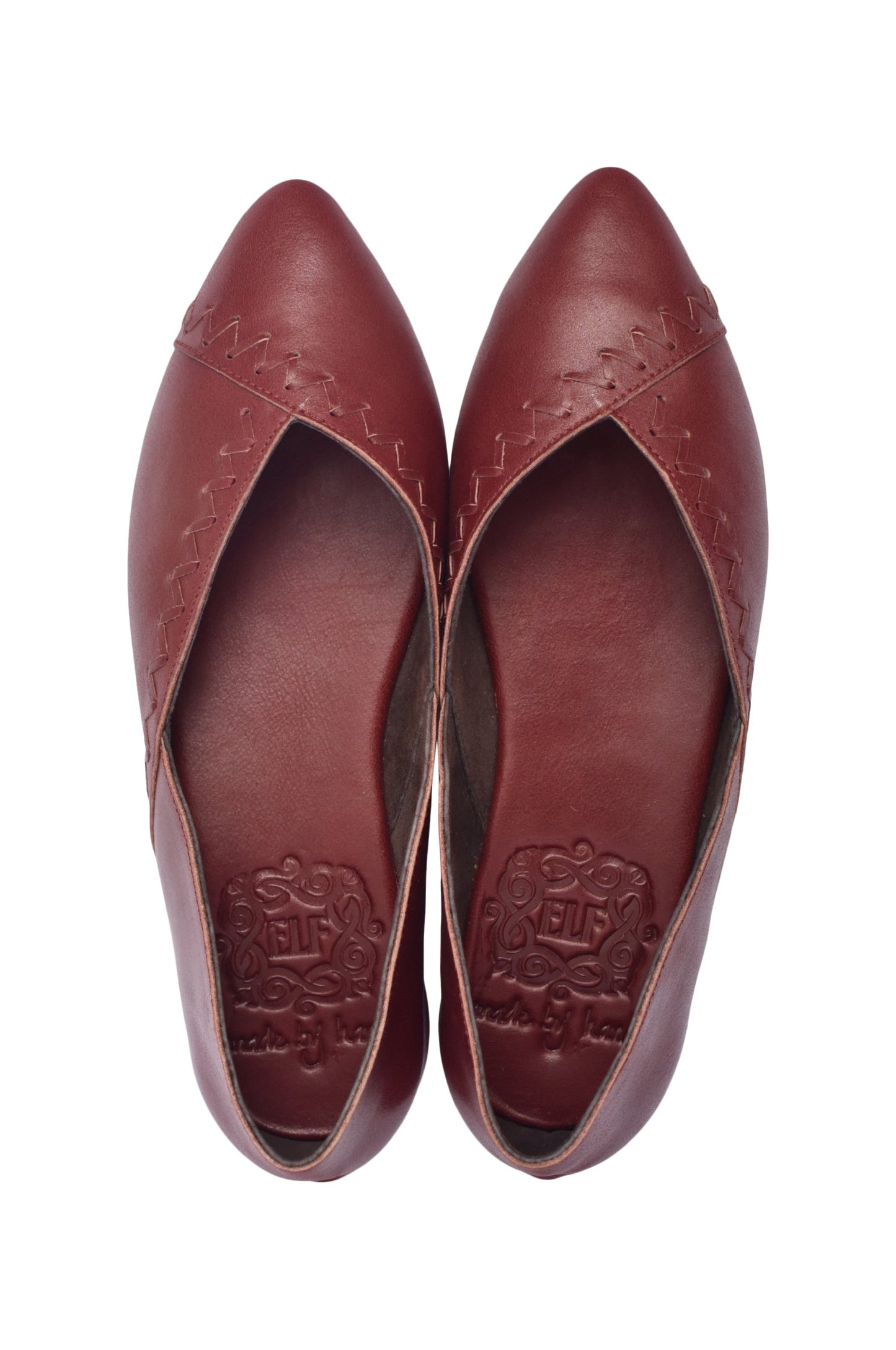 Elle Pointed Toe Leather Flats-6