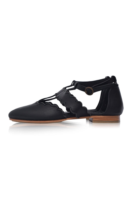 Gardenia Scalloped Pointed Toe Flats-1