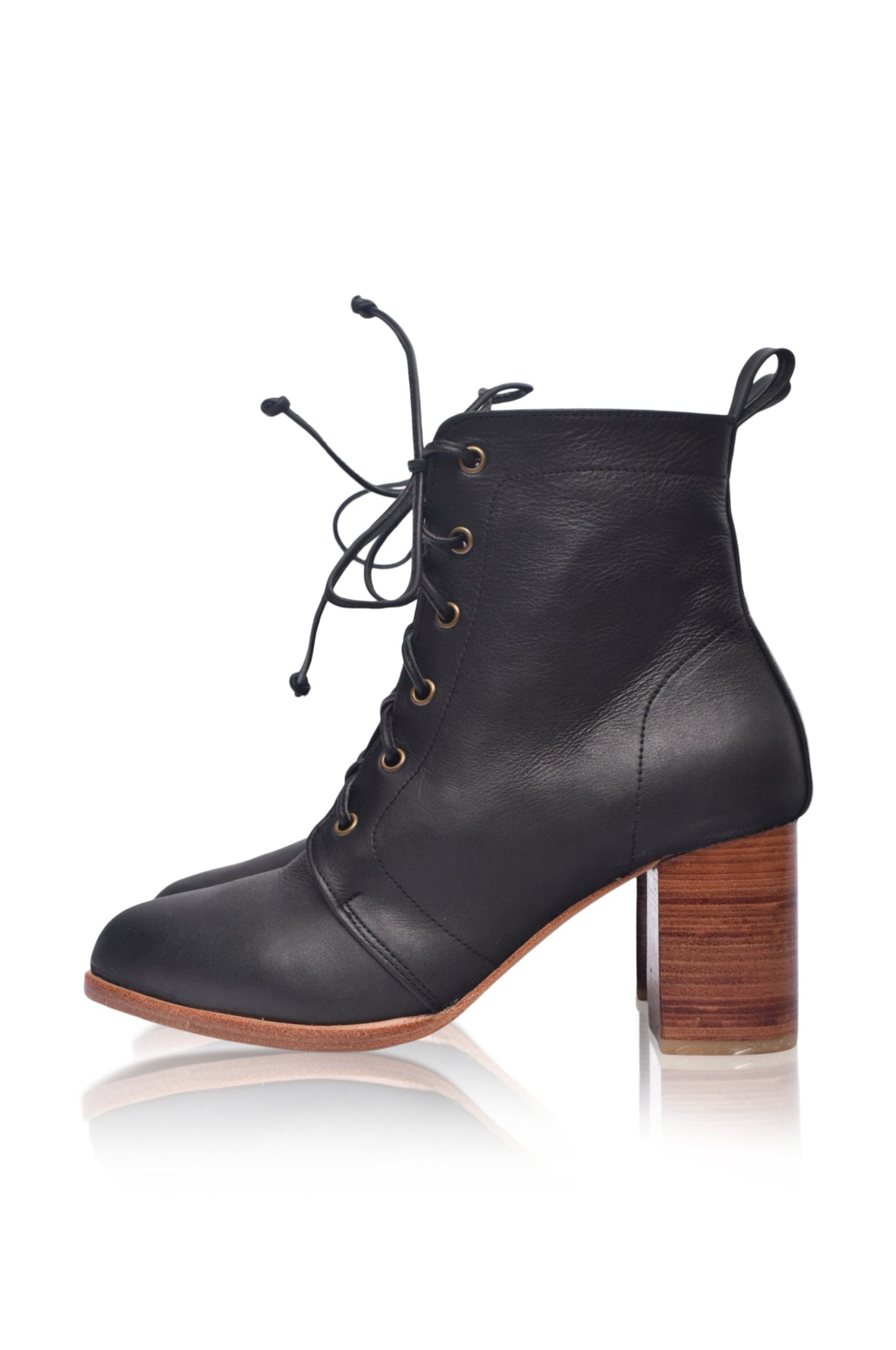 Giselle Leather Heel Booties-6