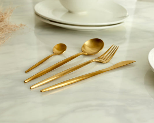 London Gold Stainless Steel Cutlery Sets x16/24 pieces-1
