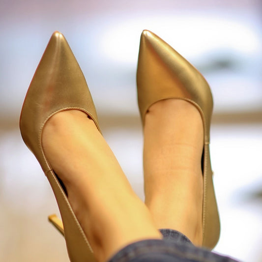 Capri - Golden High Heel Pumps-1