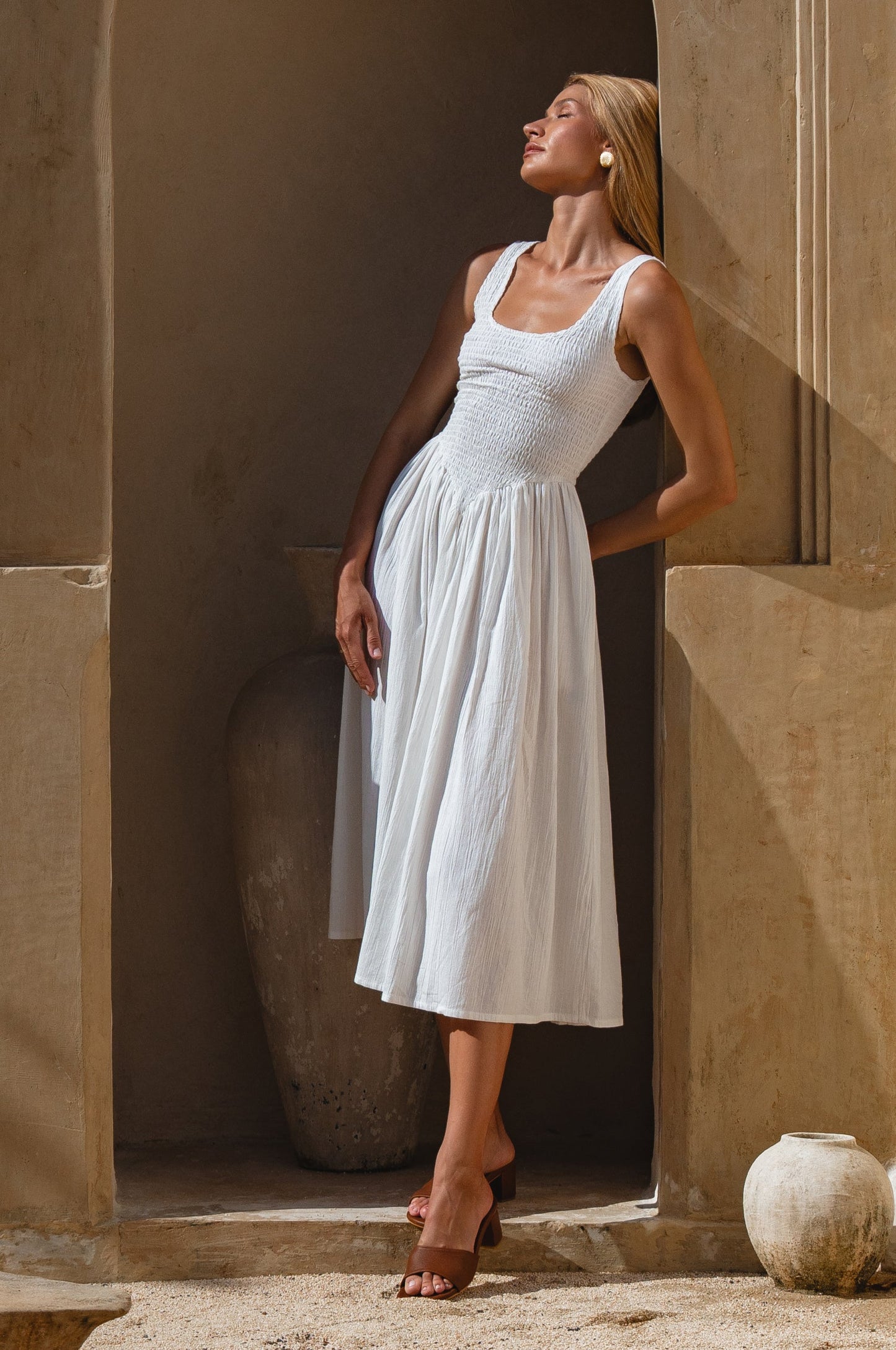 Indira Smocked Midi Dress-6