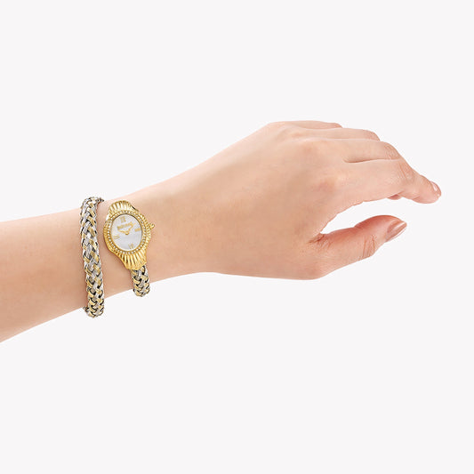 Just Cavalli Women's Gold Stainless Steel Watch, White Dial | Jc1l305m0055-1
