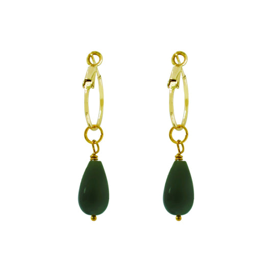 Jade Mini Charm and hoop earrings set | by Ifemi Jewels-1