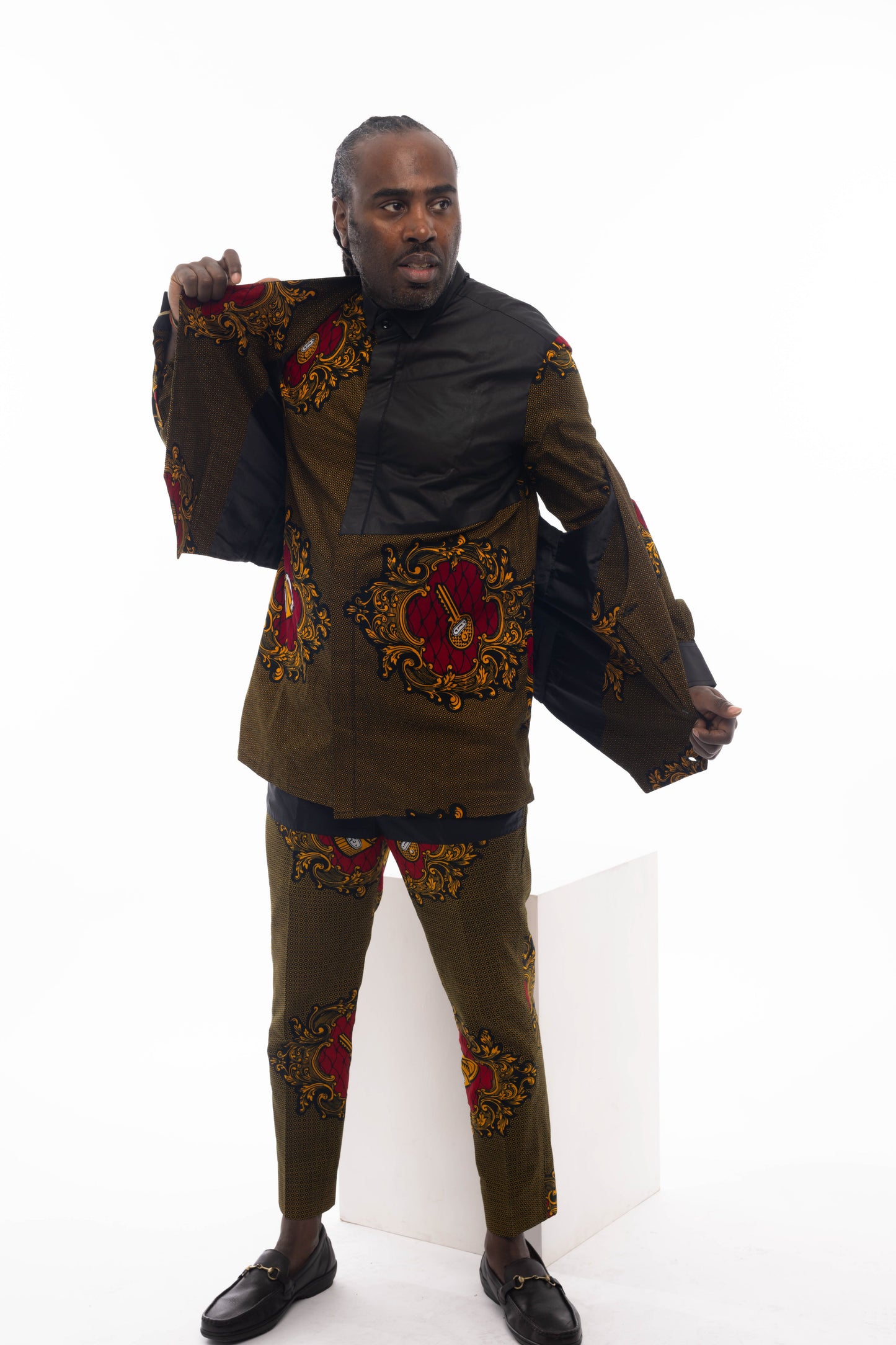 African Fashion Ankara Print Shirt, Trouser & Waistcoat Set-2