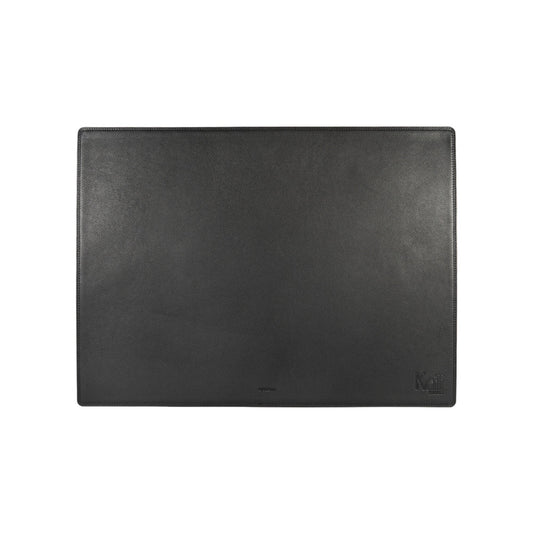 K0044AB | Genuine Full Grain Leather Desk Pad with Dollar Grain - Black Color - Size: 50 x 37 x 0.5 cm - Package: Black Cardboard Envelope-1