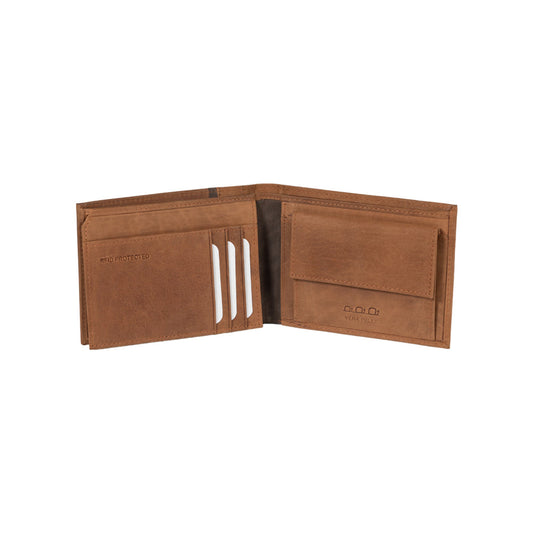 K12204UB | Men's wallet in genuine full-grain leather, Naked. Leather color. RFID protection. Size when closed: 12.5 x 9.5 x 2 cm. Packaging: gift box bottom/cover-1