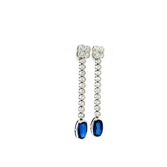 Sapphire and Diamond Earrings in 18K White Gold - KGT 31002-1