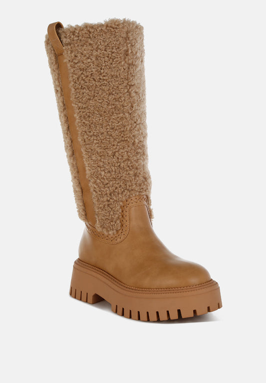 Lapland Fur Detail Calf Length Boots