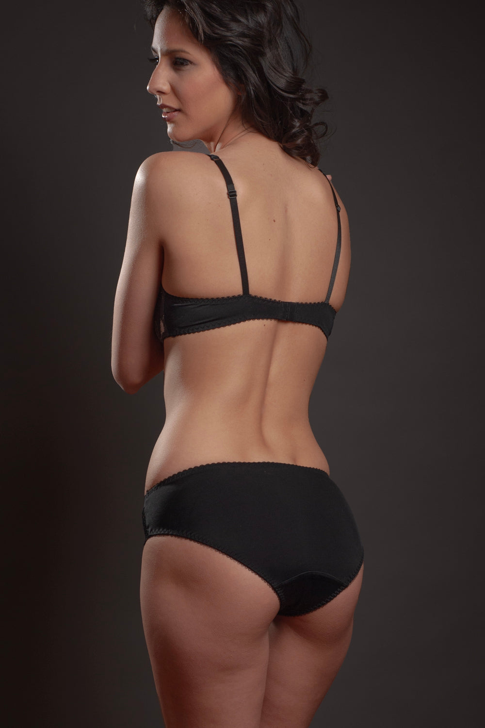 Sheer Mesh Lace Trim Bikini Panty Lavinia Silver Feathers-3