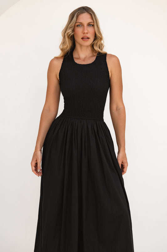 Lucciola Smocked Cotton Midi Dress-1