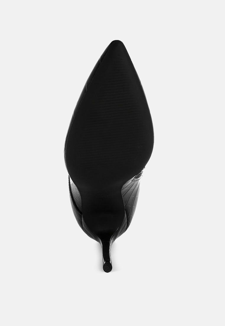 Mesta Croco Textured Stiletto Boots-4