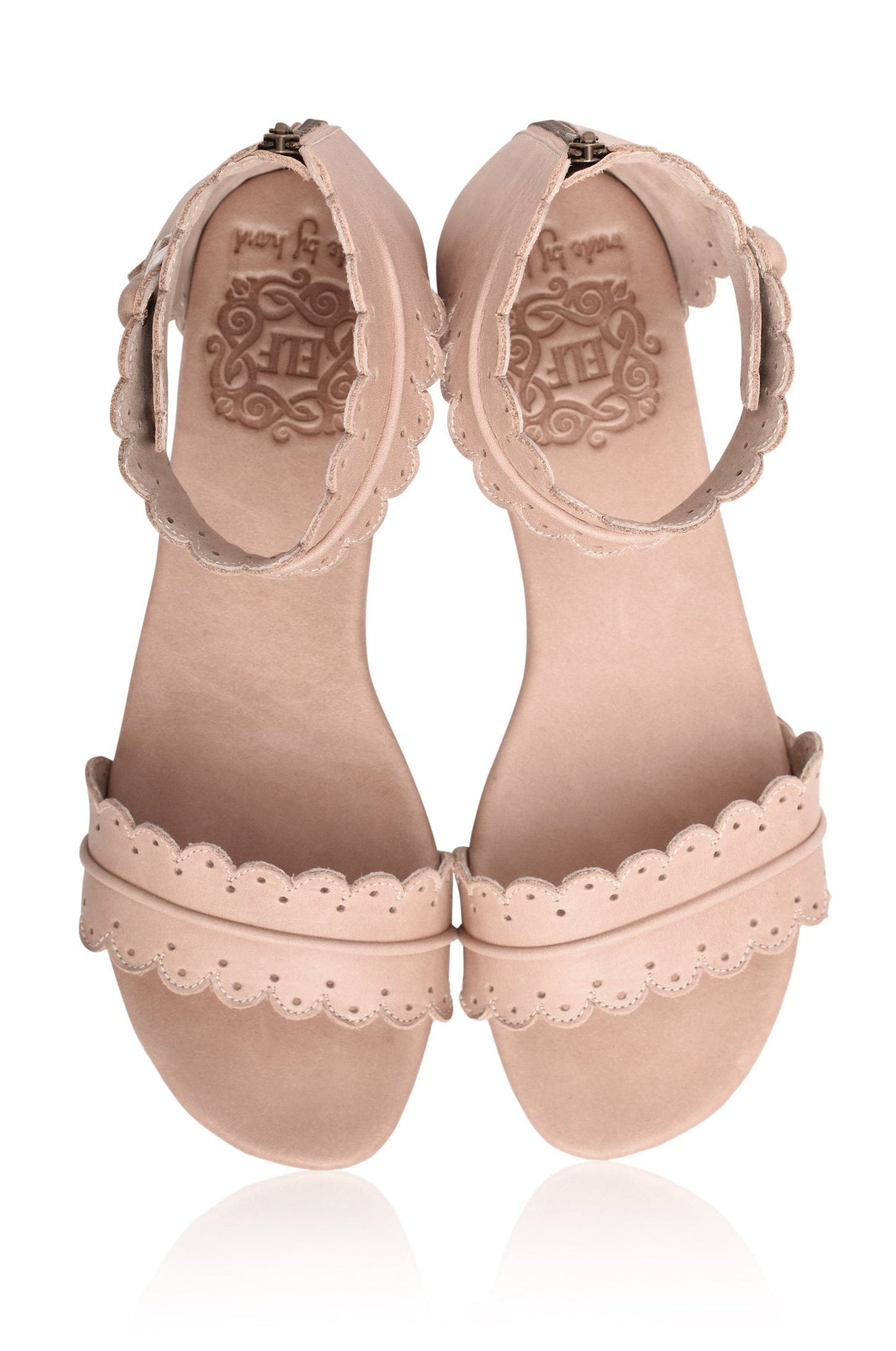 Midsummer Scalloped Leather Sandals-4